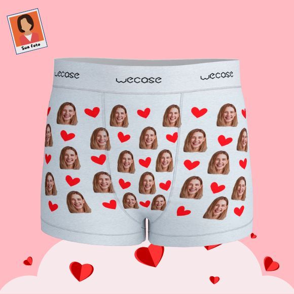 Cueca Personalizada com Foto FXV Rostinhos Estampa Frente Verso | WECASE em Oferta na Shopee