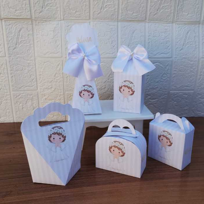 PEGUE E MONTE - Kit Festa Personalizados BATIZADO/BATISMO MENINA  Lembrancinhas Caixinhas para Aniversário