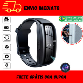 Relogio Digital de Pulso Filma Tira Foto Grava Secreta Mini Câmera Escondida Escuta Profissional