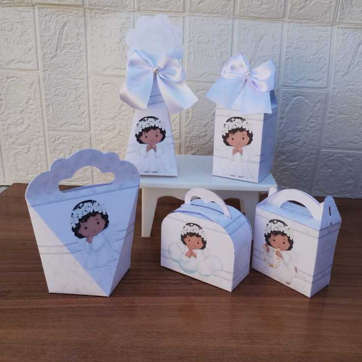 PEGUE E MONTE - Kit Festa Personalizados BATISMO  BATIZADO MENINA  Lembrancinhas Caixinhas para Aniversário