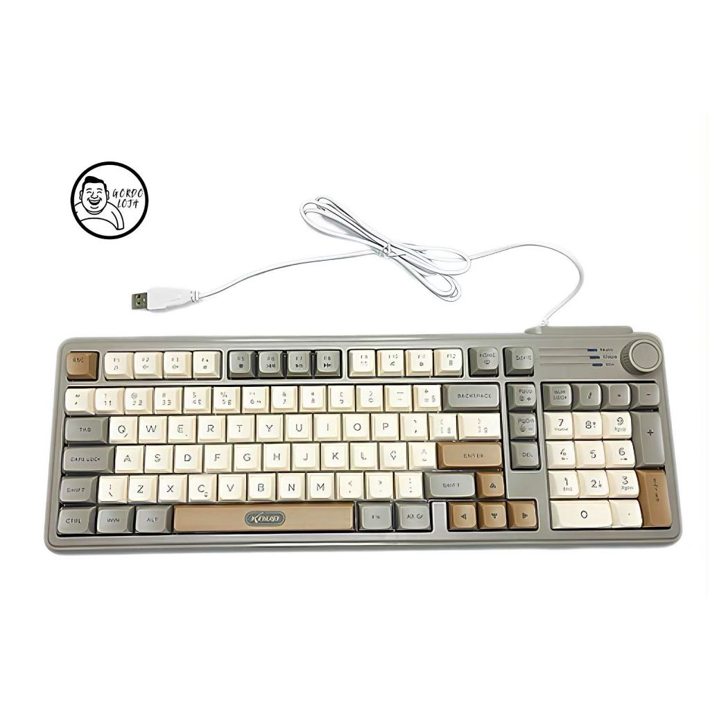 Teclado multimídia USB com fio teclas silenciosas layout português (ABNT2) e teclas de atalho multimídia