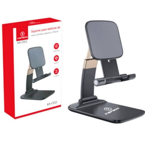 ~Suporte de Mesa para Celular e Tablet promoçao*  – Ajustável 360°, Dobrável, Antiderrapante, Portátil"