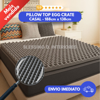 Colchão Massageador Pillow Casca De Ovo Anti-escaras Caixa De Ovo Casal Cinza 188x138 Ortobom em Oferta na Shopee