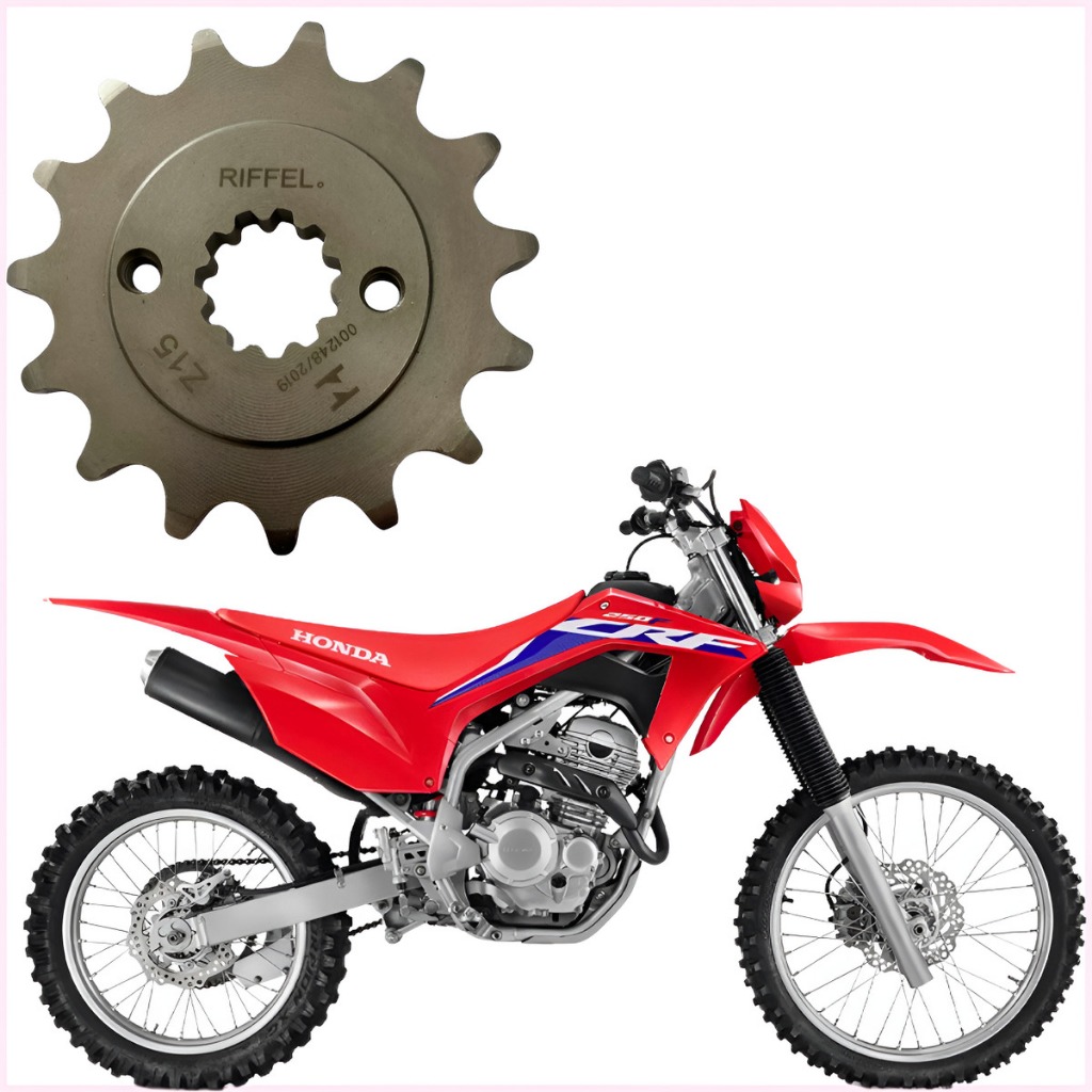 Pinhão 15  Crf 250f Xr 250 Tornado Cb 250f Twister 2016 2017 2018 2019 2020 TODAS ANOS AÇO 1045 RIFFAL