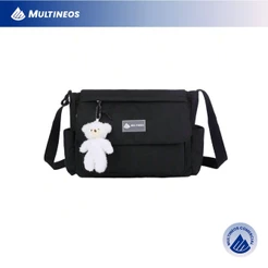 Bolsa Sacola Com Chaveiro Urso Grande De Ombro Tecido Nylon Reforçado Lançamento Fashion