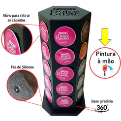 Porta Capsulas DOLCE GUSTO 30 cápsulas Giratório Cantinho Café Torre Suporte Organizador Dolce MDF