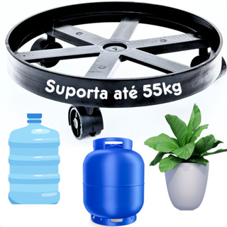 Suporte Para Botijão Bujão Butijão De Gás Vasos Galão Base Apoio Com Rodinha Resistente Carrinho Para Plantas Versátil em Oferta na Shopee