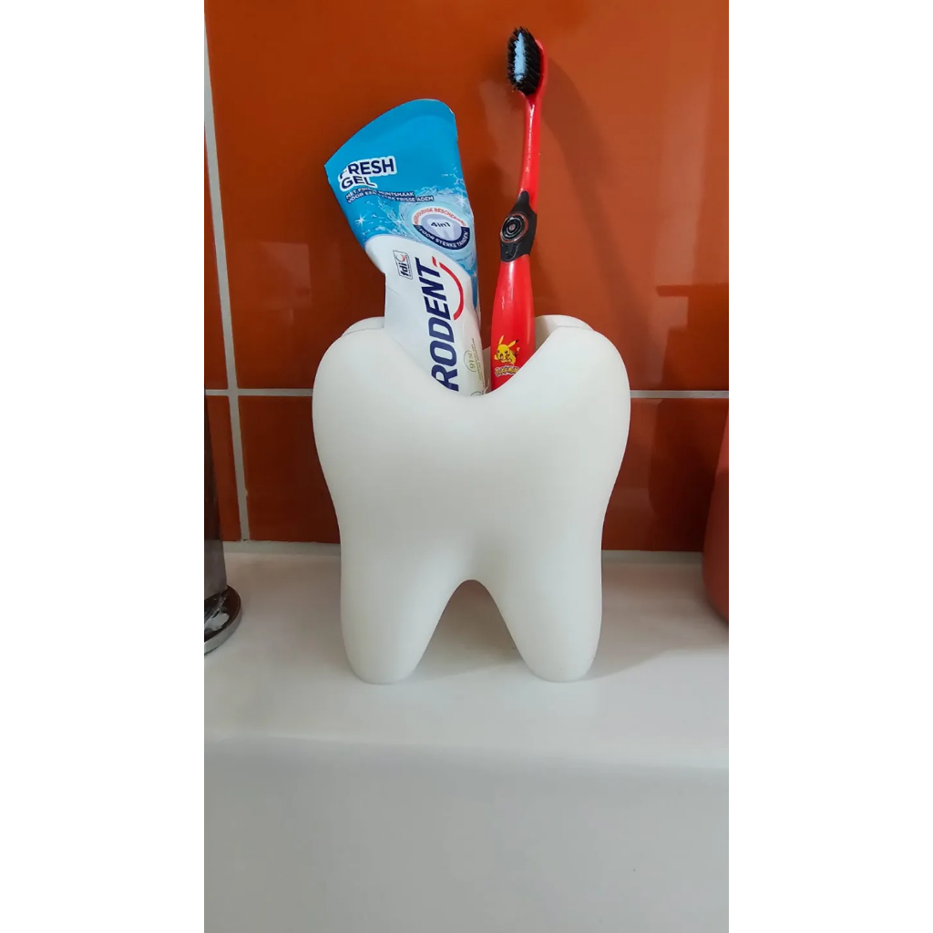 Porta Escova de Dente em formato de dente para Banheiro e Pia Diversas Cores