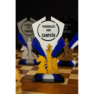 🏆 Troféu de Xadrez Personalizado em Acrílico - Luxo e Estilo para sua Premiação! ♟️ em Oferta na Shopee