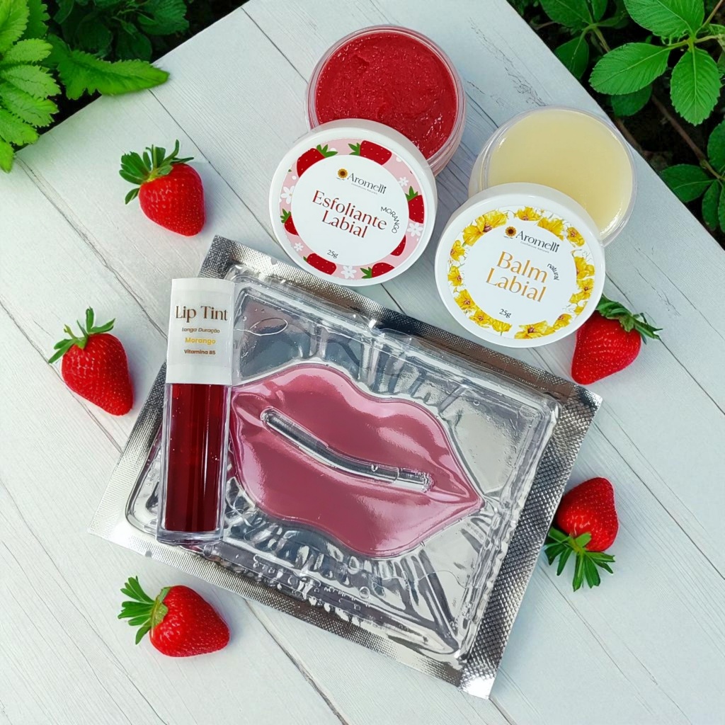 Kit Spa Labial Vegano 4 itens - Liptint/Esfoliante/Balm/Máscara