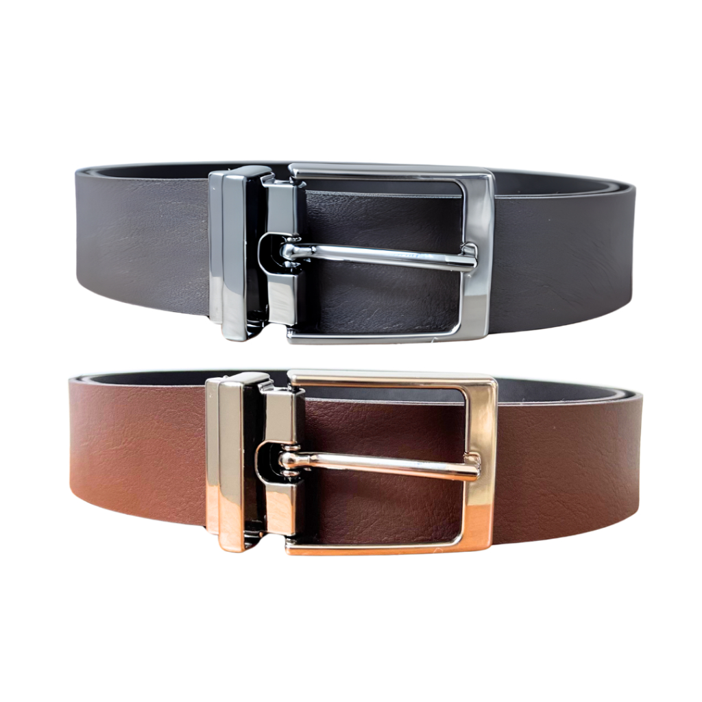 Kit 2 Cintos Largo Masculino Dupla Face Fivela Removível