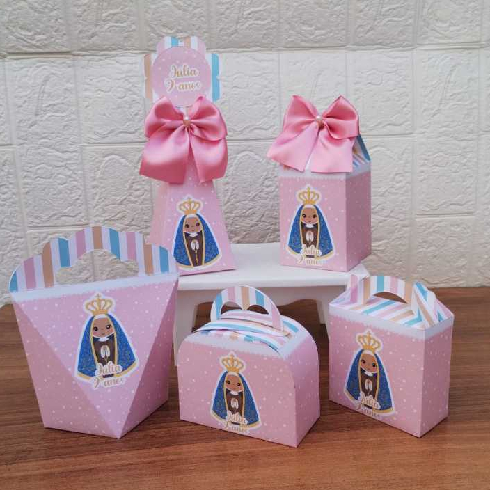 MONTE EM CASA - Kit Festa Personalizados NOSSA SENHORA APARECIDA Lembrancinhas Caixinhas para Aniversário