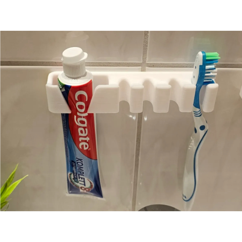 Suporte para Escovas e Pasta de Dente – Organizador de Parede Moderno — imagem 2 de 2