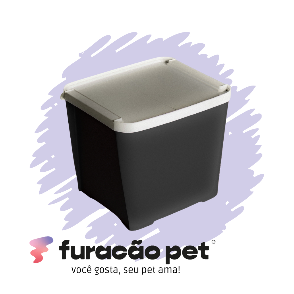 Container Porta Ração 15kg Canister Plástico Com Tampa Furacão Pet Caixa Organizadora Grande