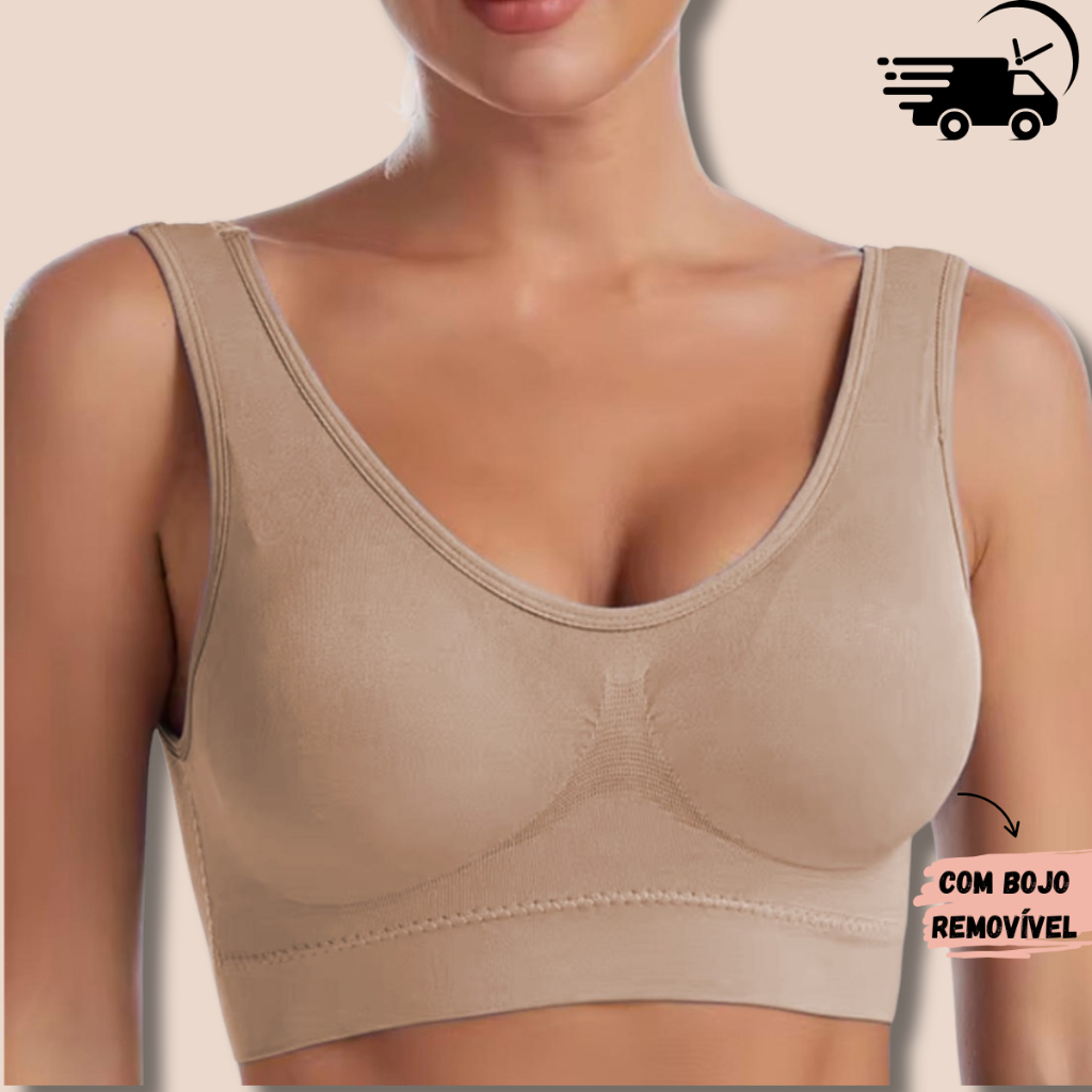 Top Feminino Com Bojo Removível Confortável Sutiã, Soutien em Oferta na Shopee