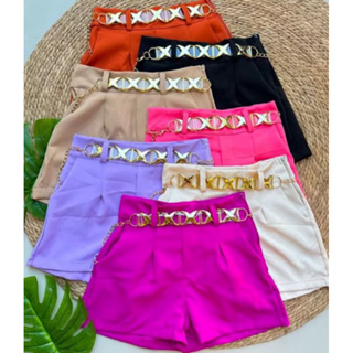Short Feminino Estiloso Alfaiataria Cintura Alta Com Cinto Corrente Tendência VERÃO PROMOÇÃO em Oferta na Shopee