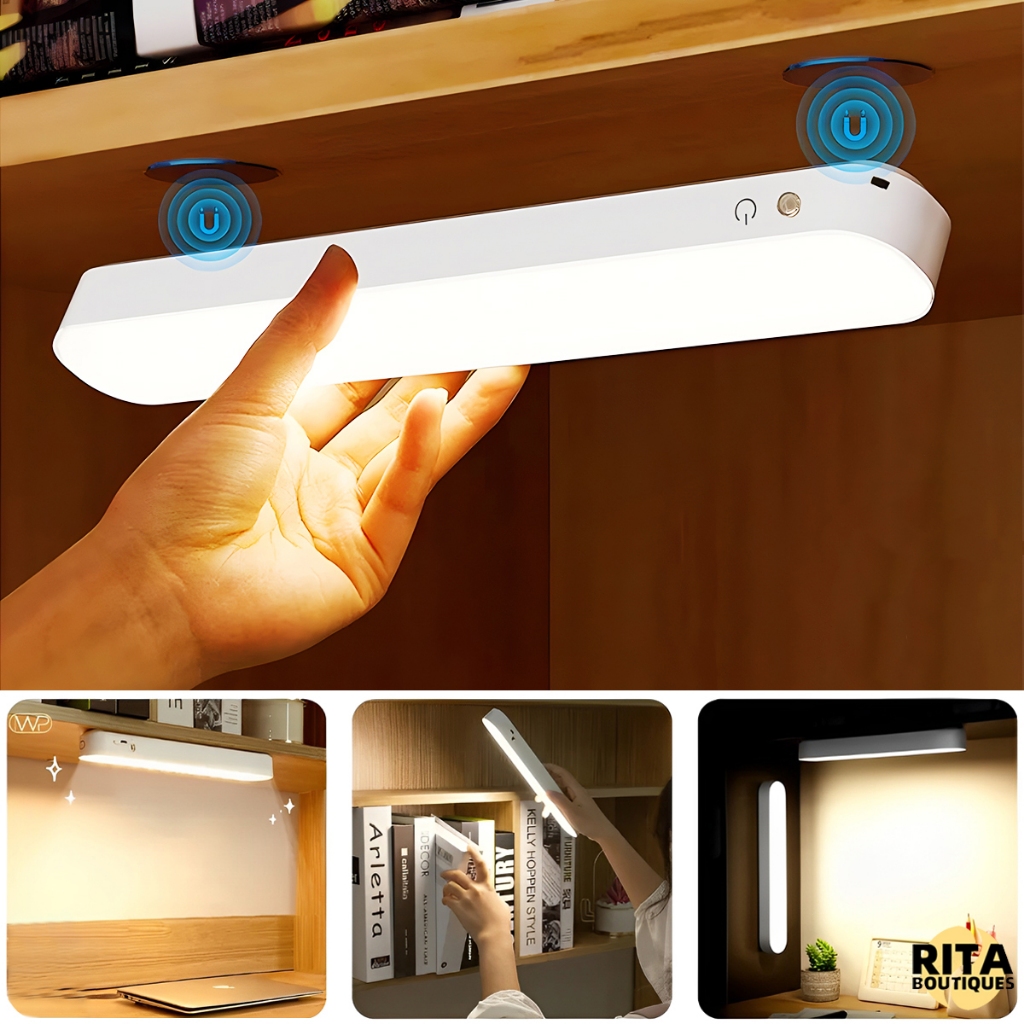 Luminária De Mesa Recarregável Led Com Base Magnética Removível Sem Fio Portátil Luz Noturna De Leitura
