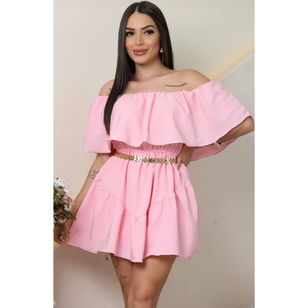 Macaquinho Feminino Estilo Vestido Soltinho Macacão Curto