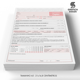Bloco de Anotações Ficha de Anamnese para Salão Cabelereiro e Procedimento Capilar / Cabelo em Oferta na Shopee