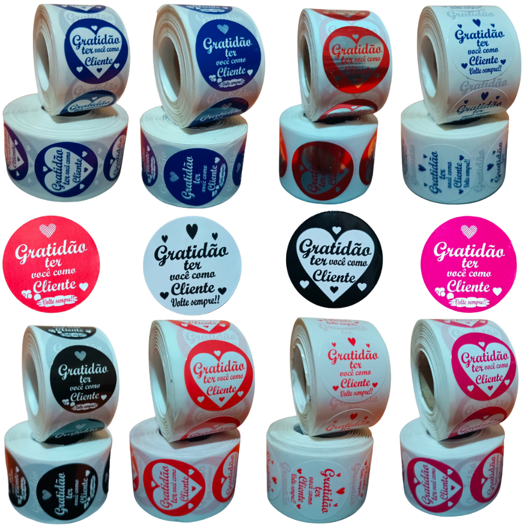 Etiquetas Adesivas personalizado gratidão ter você como cliente papel couchê e Metalizados t 30x30mm em Oferta na Shopee