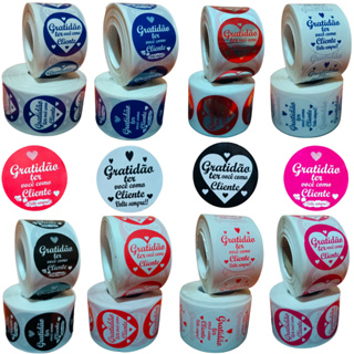 Etiquetas Adesivas personalizado gratidão ter você como cliente papel couchê e Metalizados t 30x30mm em Oferta na Shopee