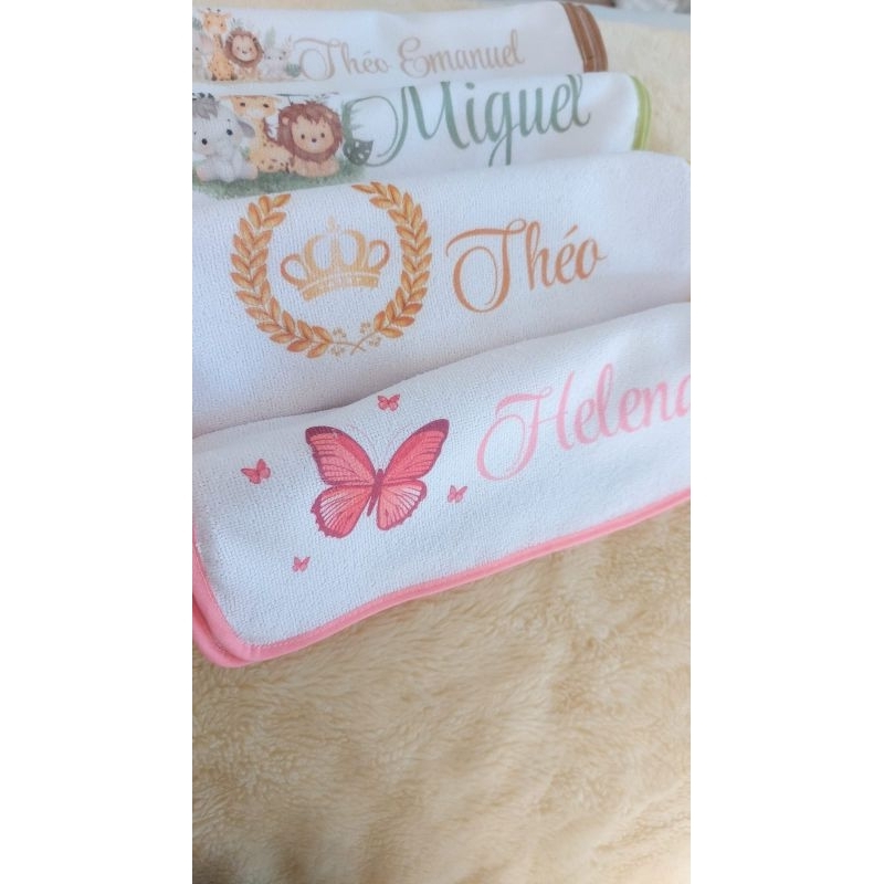 kit 2 fraldinhas de boca Personalizada com nome, fraldinha de bebê personalizada com nome