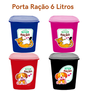 Porta Ração 6 Litros Pote Armazenamento Ração Pote Rações para Cachorro Gato em Oferta na Shopee