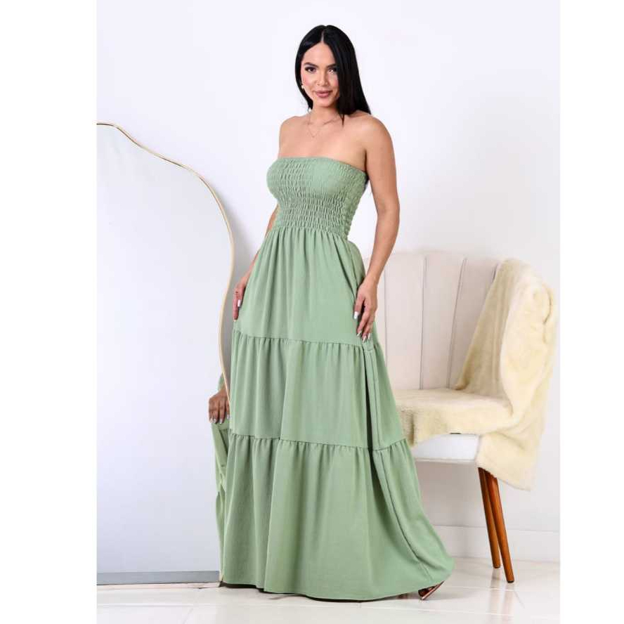 vestido longo tomara que caia