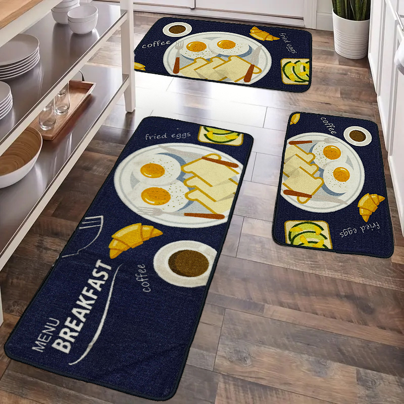Tapete Para Cozinha Jogo com 3 Peças Antiderrapante Base Látex em Oferta na Shopee