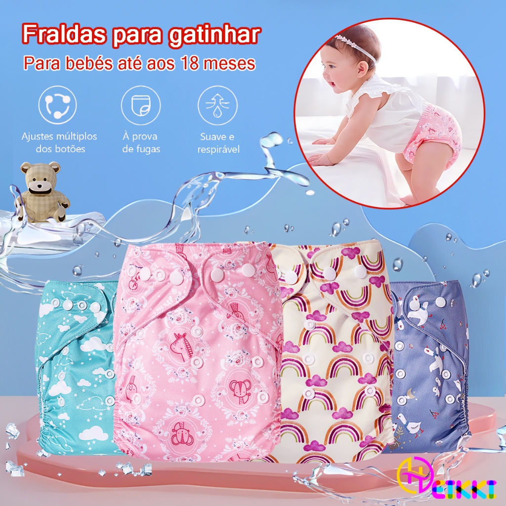 Fralda Ecológica Reutilizável Impermeável para Bebês