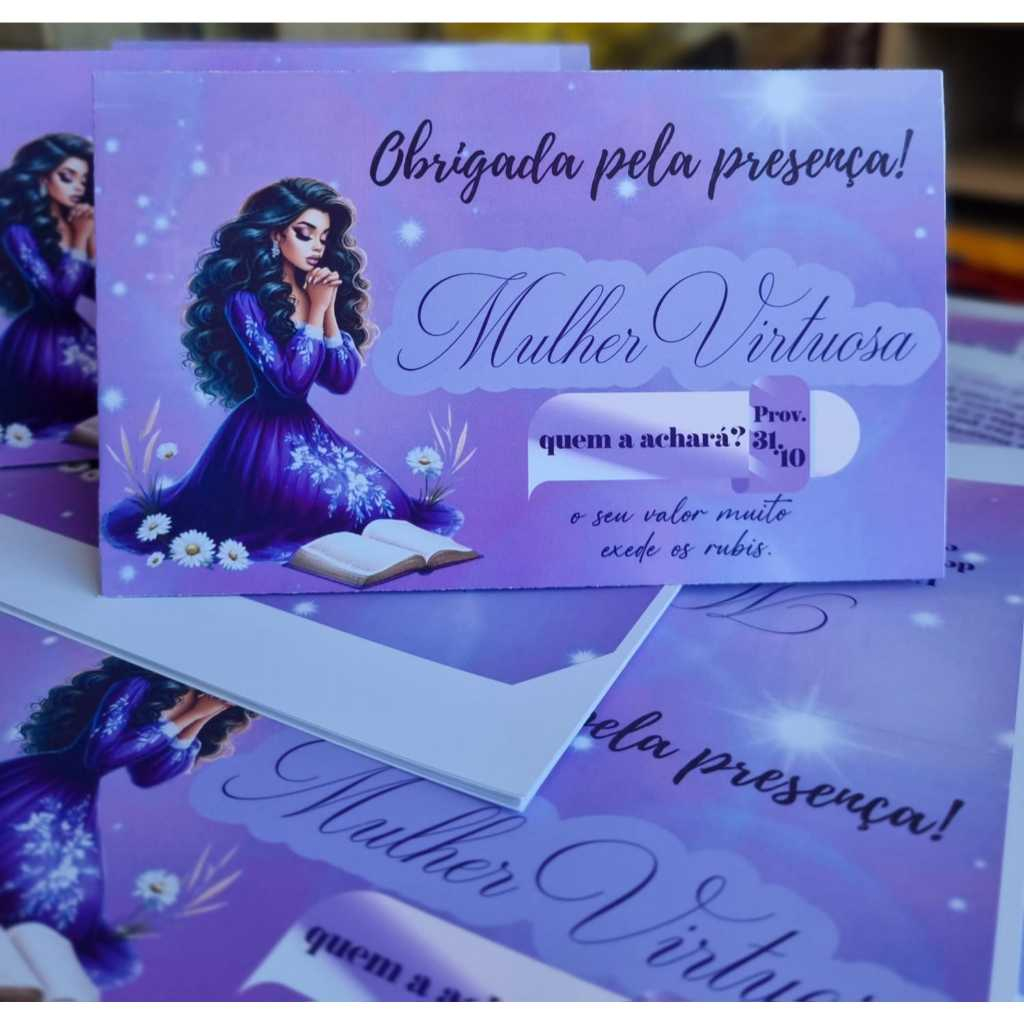 10 DISPLAYs DE MESA - FRENTE E VERSO - MULHER VIRTUOSA