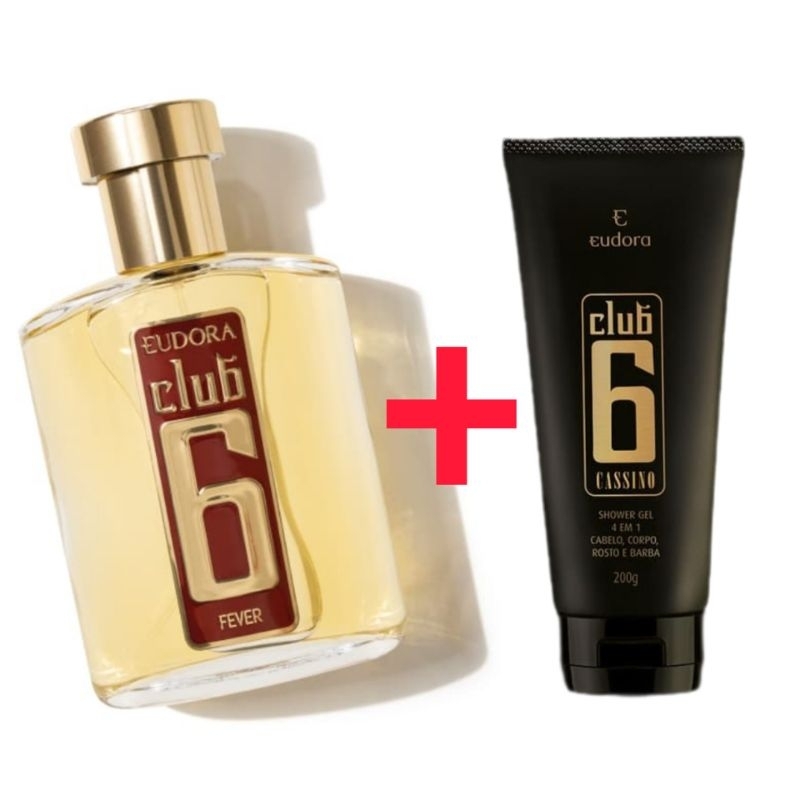 Kit Presente Masculino Eudora Club 6 Fever + Shower Gel Cassino 4 em 1 | Perfume Original | Pronta Entrega