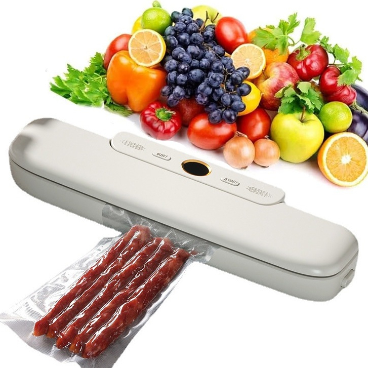 Seladora a vacuo de Alimentos Com Visor De Led Doméstica Bivolt Hermética Armazena Alimentos Domésticos Embaladora Vácuo