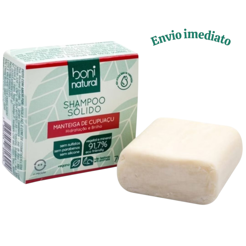 Shampoo Sólido Vegano Boni Natural Cupuaçu (Barra) 70g