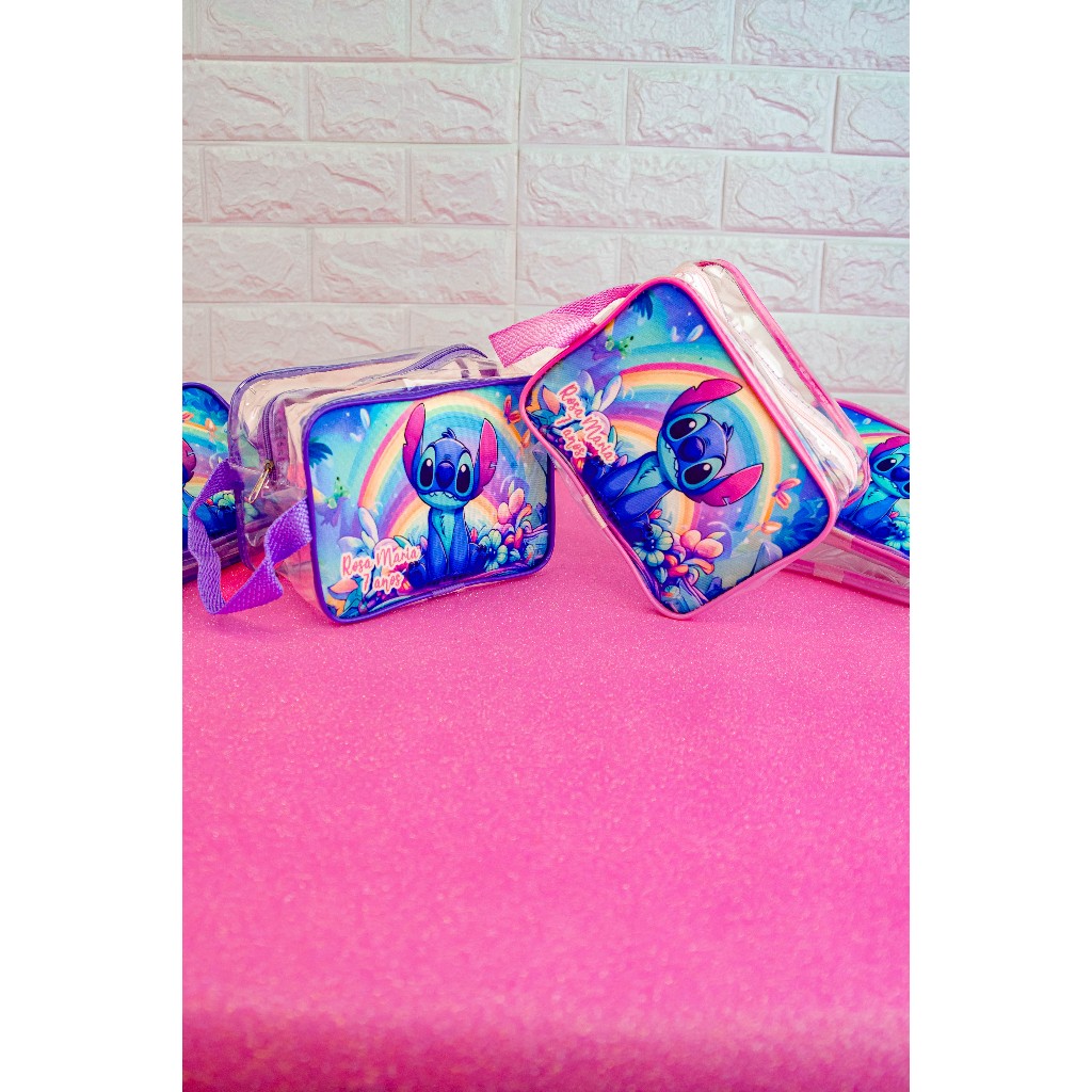 Kit 25 Bolsas, Necessaire Personalizada Tema Stitch Aniversário Infantil Festa Lembrancinha