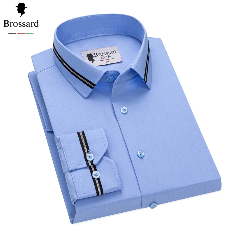BROSSARD Camisa Social Masculina Slim Fit em Algodão Premium - Manga Longa | Envio de São Paulo em Oferta na Shopee