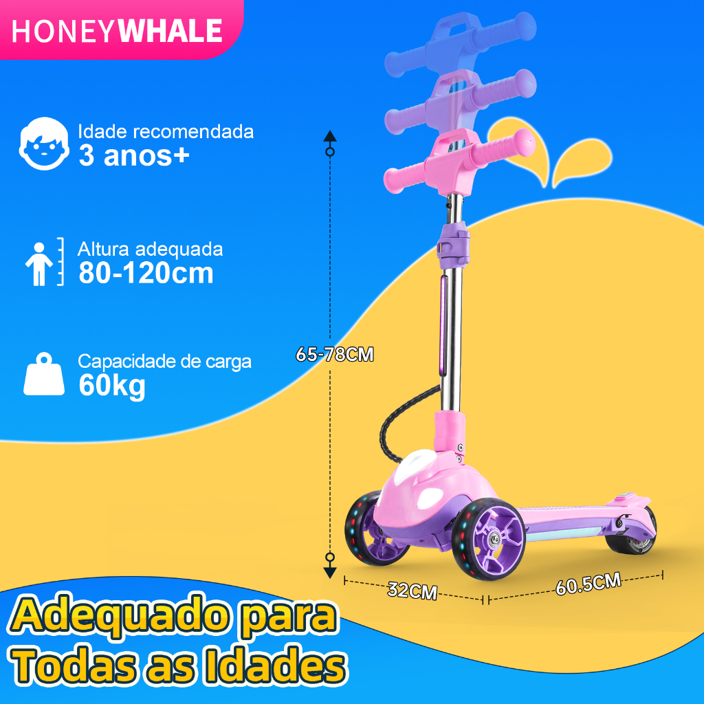 HONEYWHALE RM2 Pro Patinete Elétrico Infantil, 70W-10KM/H-11KM, Motor-Velocidade-Autonomia