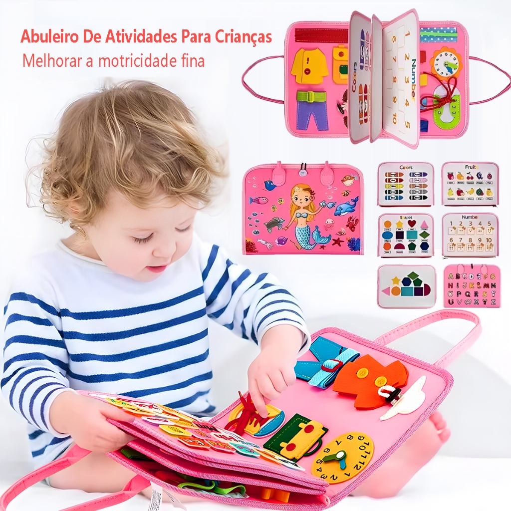 Brinquedos Sensoriais Básicos De Habilidades De Vida Para Toddlers Montessori Busy Board de Viagem Educacional