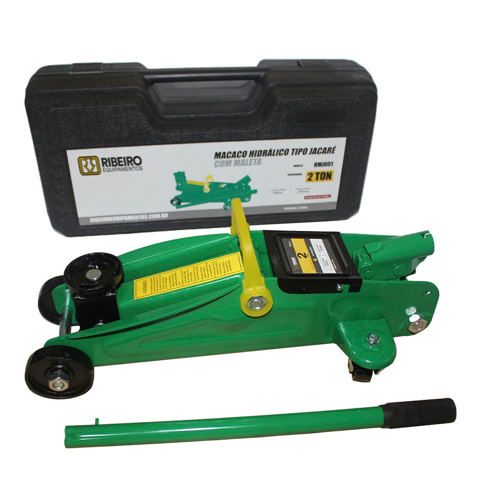 Macaco  Verde Hidráulico Tipo Jacaré Com Maleta Capacidade 2 Toneladas em Oferta na Shopee