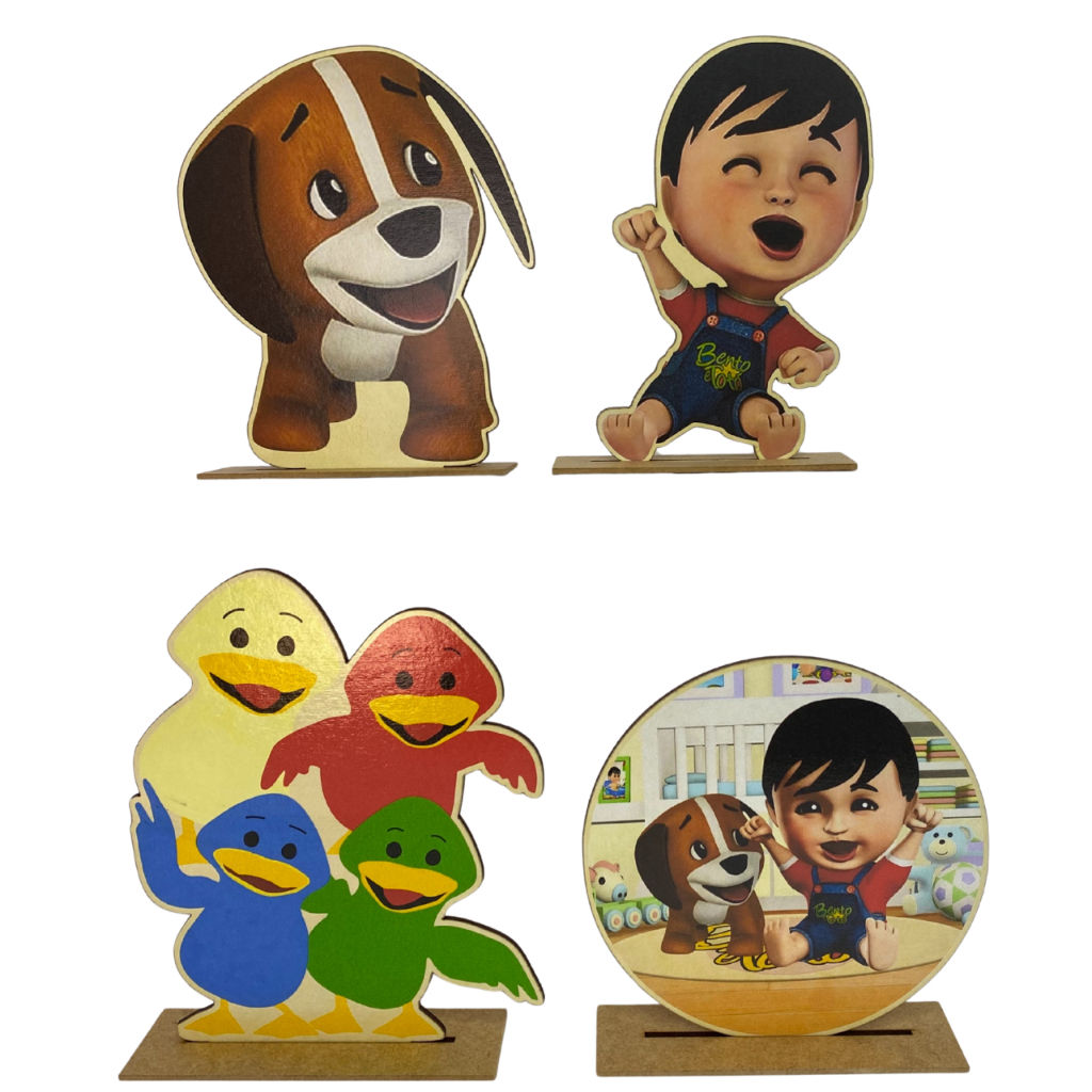 Kit Display de Mesa 4 Peças Para Festa Bento e Totó MD em Oferta na Shopee