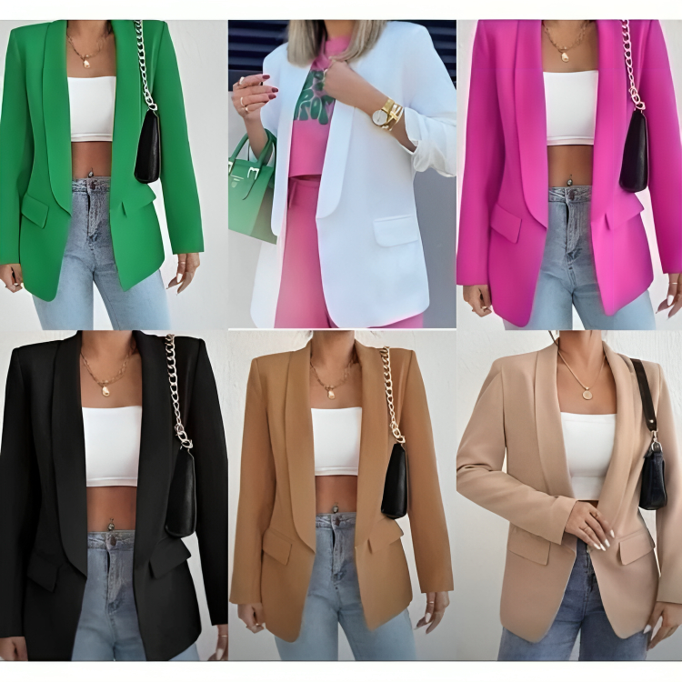 Blazer Max Alfaiataria Novidade Feminino Alongado Casaco Social em Oferta na Shopee