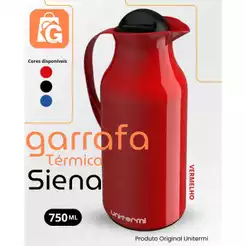 Garrafa Térmica Siena Unitermi, 750ml e 1 Litro. (café - água)