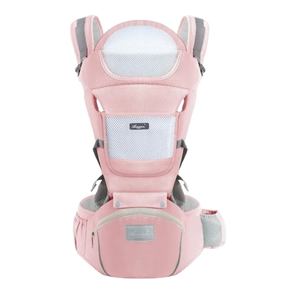 Canguru Elegance 7 Posições Para Passeio c/Bebê Mucca Ergonômico Rosa Bebê