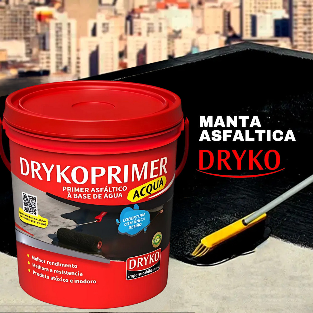 Primer Impermeabilizante Manta Asfáltico Líquido 18L Acqua Dryko Argamassa Concreto Telhados Base Infiltração Proteção em Oferta na Shopee