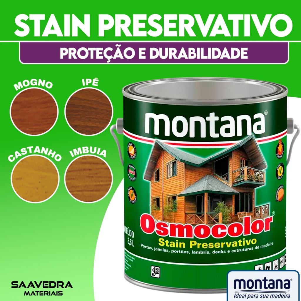 Verniz Osmocolor Stain Madeira Pronto Uso 3,6l - Cores