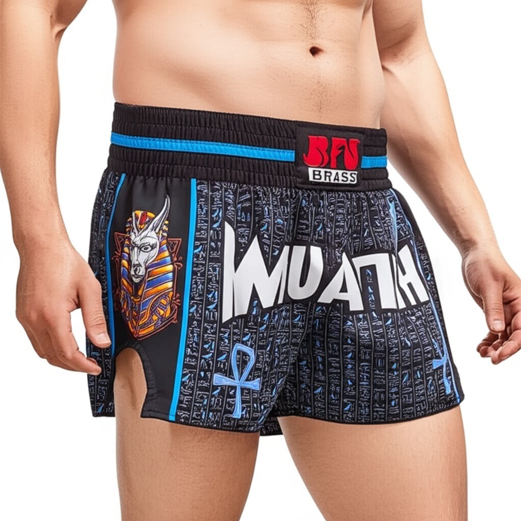 Short Muay Thai Calção Unissex - Egito Azul