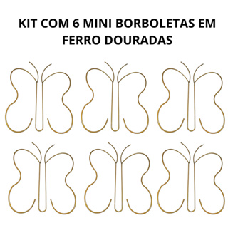Borboleta Em Ferro Kit Com 6 Peças Para Decoração E Festa Dourada em Oferta na Shopee