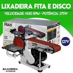 Lixadeira Combinada Fita Disco Razi Rz- Ifdb914/m2 375w 127V