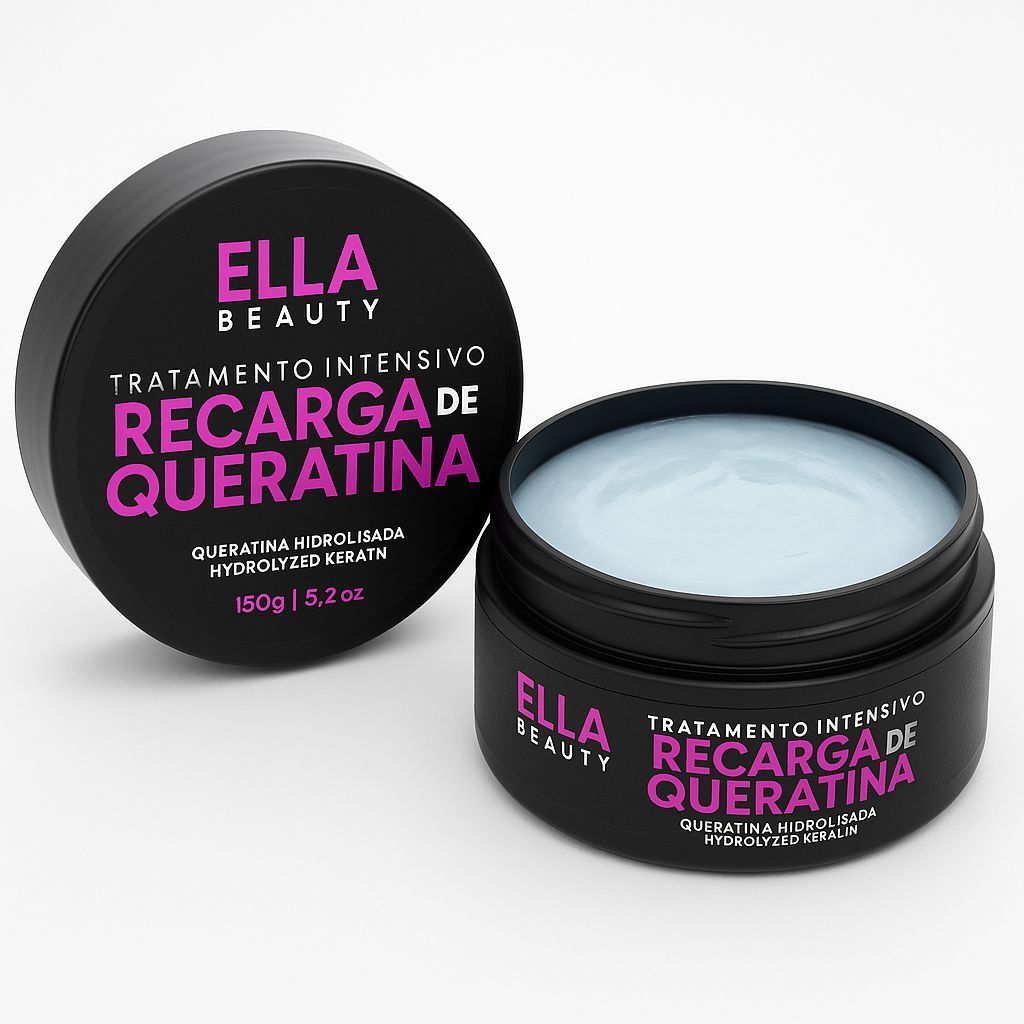 Recarga de Queratina ELLA Beauty 150g – Tratamento Intensivo com Queratina Hidrolisada em Oferta na Shopee