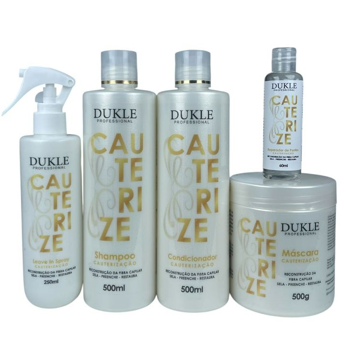Kit Capilar Cauterização Reconstrução e Restauração Capilar 5 Passos Dukle Professional